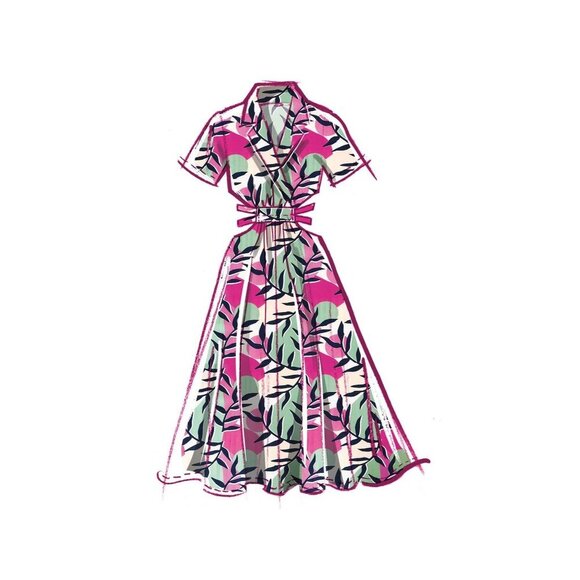 McCalls Sewing Pattern M8361 R11713 Shirt Dress Cut Out Waist Misses Size 12-20 - Picture 4 of 7